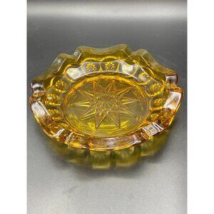 Amber Moon n Star Ashtray L.E. Smith
